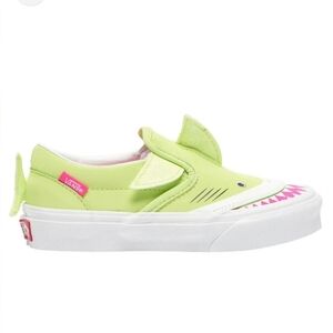 Vans Kids' Lime Green Slip On Shark Skate Shoes Sneakers, Sz 3